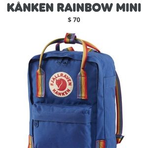 Fjallraven Rainbow Kanken Mini - Deep Blue